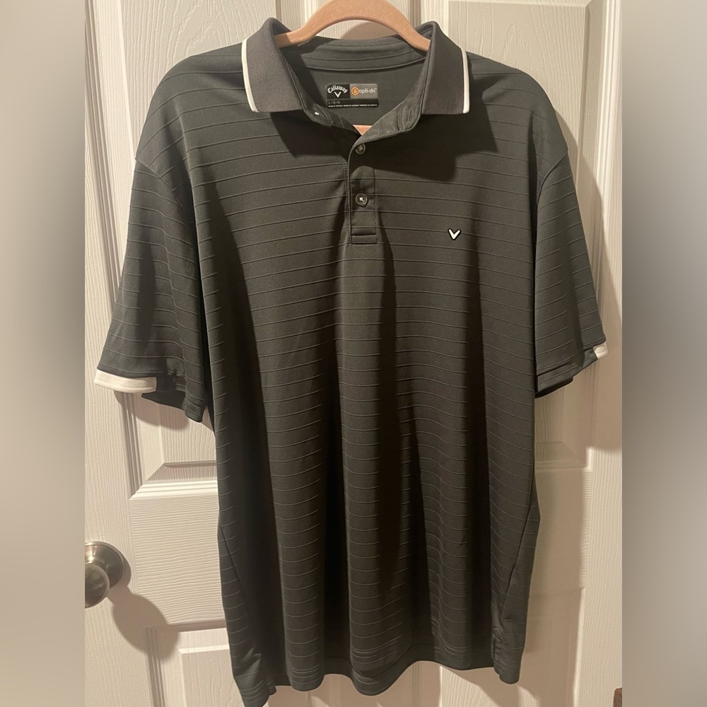 Callaway Men’s golf large grey polo short sleeve optidri